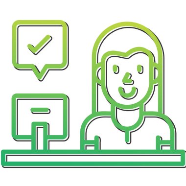 kadın web simgesi basit illüstrasyon 