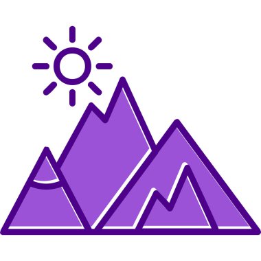 Dağlar. Web simgesi basit illüstrasyon  