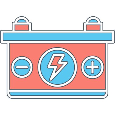 Araba pil simgesi, vektör çizim 