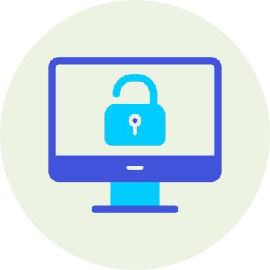 Güvenli olmayan bilgisayar vektör simgesi modern basit illüstrasyon