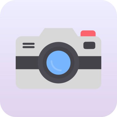 Fotoğraf makinesi simgesi, vektör illüstrasyonu. düz tasarım biçimi              