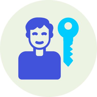 anahtar kişi ikon vektör illüstrasyonu  