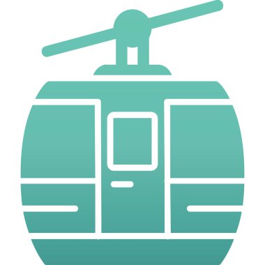 Kablo araba simgesi, vektör illüstrasyonu 