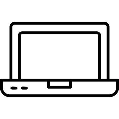 dizüstü bilgisayar simgesi, vektör illüstrasyonu basit tasarım