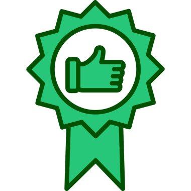 Başparmak Yukarı simgesi ve vektör illüstrasyonuyla En İyi Uygulama Rozeti  