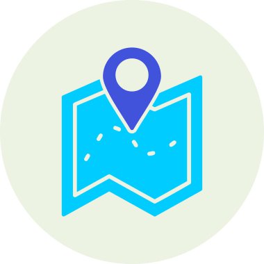 harita simgesinin vektör illüstrasyonu 