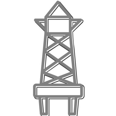 Uydu kulesi işaret çizgisi ağ simgesi, vektör illüstrasyonu