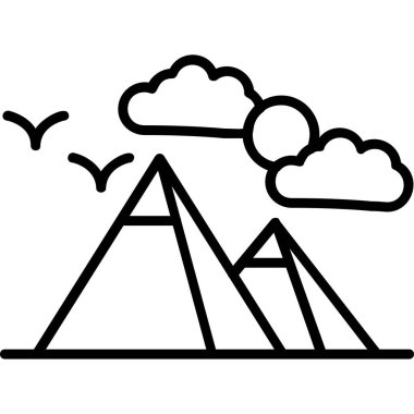 Piramitler Basit Simge, Vektör İllüstrasyonu