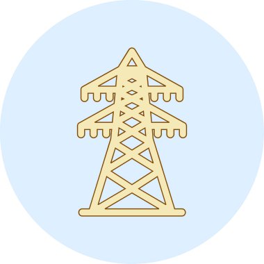 elektrik kulesi simgesi, vektör illüstrasyonu