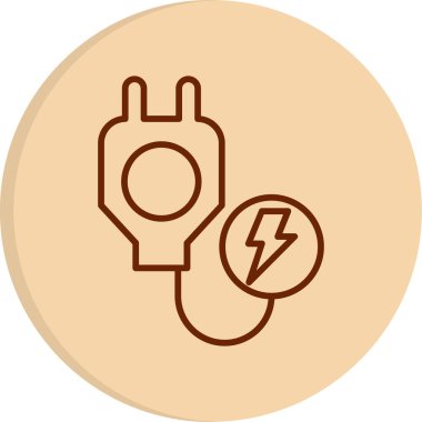 Elektrik prizi ve yıldırımın vektör çizimi