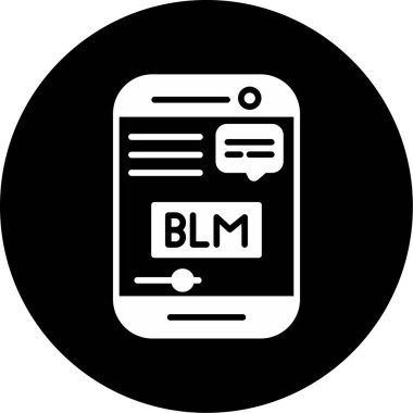 Akıllı telefon simgesinde BLM 'nin vektör modern illüstrasyonuName