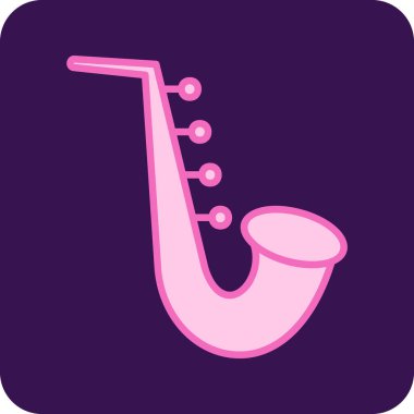 Saksafon. Web simgesi basit tasarım 