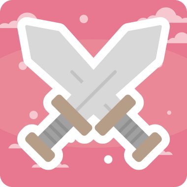 Çapraz kılıç simgesi vektör illüstrasyon 