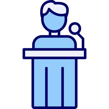 Siyaset ikonu. Web için basit bir konferans vektör simgesi çizimi