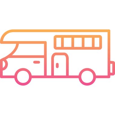 karavan web simgesi basit illüstrasyon