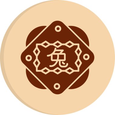 Çin Zodiac Tavşan sembolü, vektör illüstrasyonu