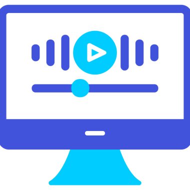 Müzik Video simgesinin vektör illüstrasyonu