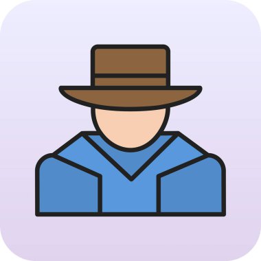 Şapkalı adam. Web simgesi basit illüstrasyon