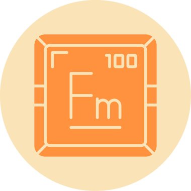 Fermium kimyasal elementi basit simge web illüstrasyonu