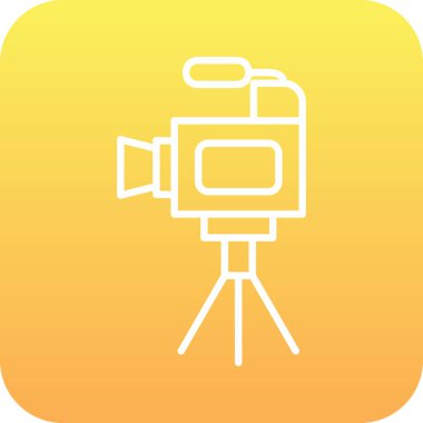 Film kamerası. Web simgesi basit illüstrasyon 