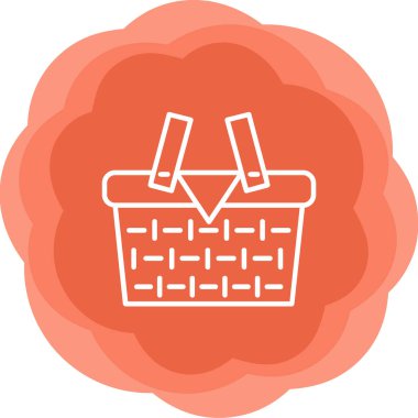 piknik sepeti simge vektör çizim