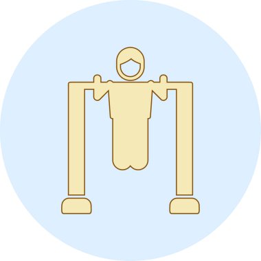 Çubuk Simgesini Aç, Çekme Egzersizi Yapan Kişi. Vektör İllüstrasyonu 