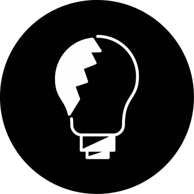 Kırık ampul simgesi, vektör illüstrasyonu