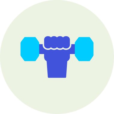 Dumbbell simgesi ile El 'in vektör illüstrasyonu 