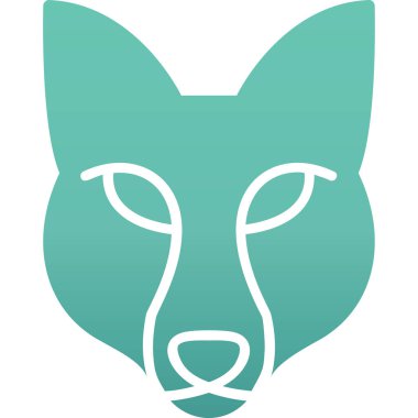 Fox baş simgesi vektör illüstrasyonu