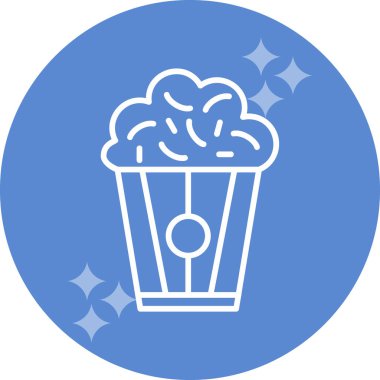 Patlamış mısır. Web simgesi basit illüstrasyon                                  