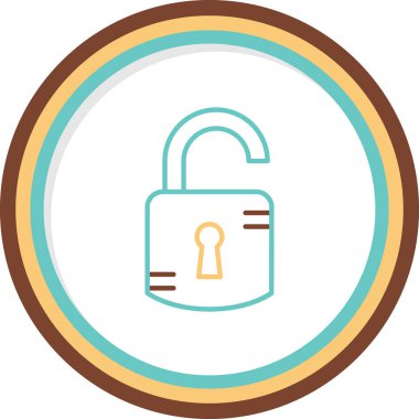 kilit düz simge vektör çizim