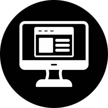 Web sitesi işareti, vektör illüstrasyonlu blog simgesi, bilgisayar ekranı