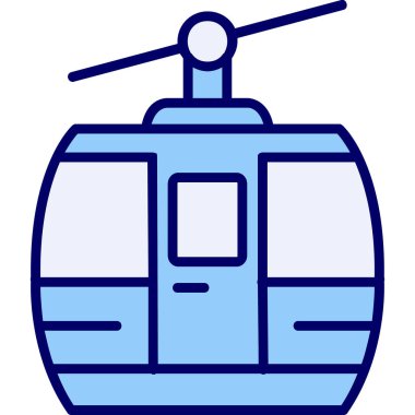 Kablo araba simgesi, vektör illüstrasyonu 