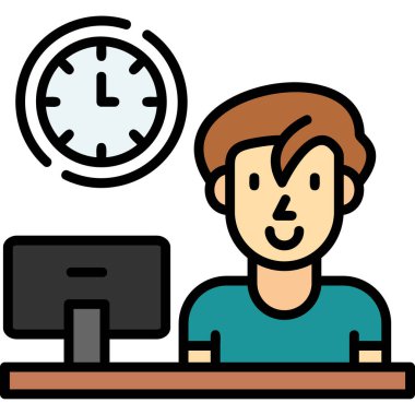 Sıkı Çalışma simgesi, vektör illüstrasyonu