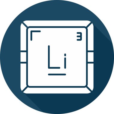 Lityum Li kimyasal element simgesi. Periyodik tablonun kimyasal elementi. Atom numarası ile imzala