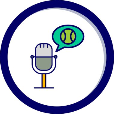 Sport Podcast ikon vektör çizimi 