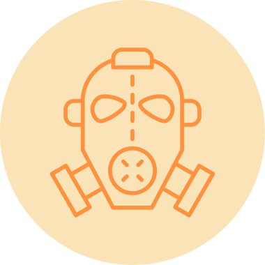 Gaz Maskesi ağ simgesi, vektör illüstrasyonu 