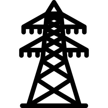 elektrik kulesi simgesi, vektör illüstrasyonu