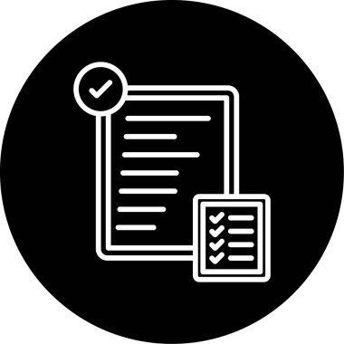 Onay listesi düz simgesi 