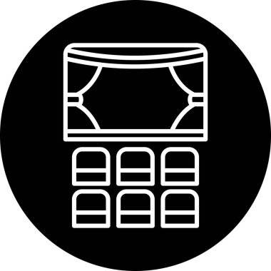 Tiyatro Web simgesi, vektör illüstrasyonu