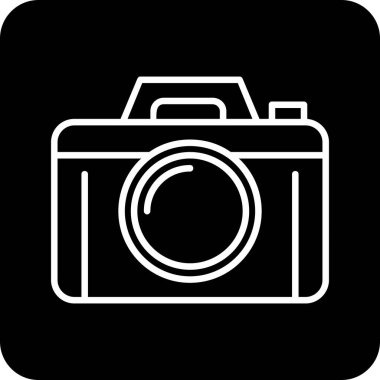 Bir kamera simgesinin vektör illüstrasyonu 