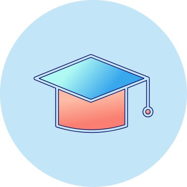 mezuniyet şapkası, web simgesi basit illüstrasyon