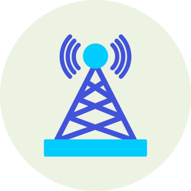 Uydu kulesi işaret çizgisi ağ simgesi, vektör illüstrasyonu