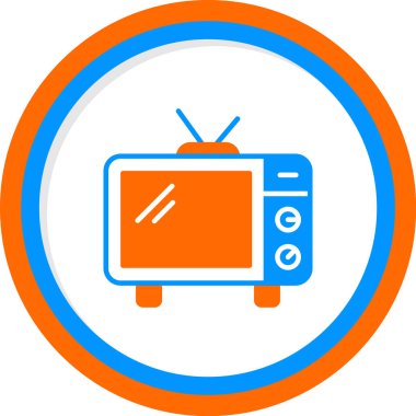 televizyon web simgesi, vektör çizim 