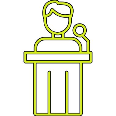 Siyaset ikonu. Web için basit bir konferans vektör simgesi çizimi