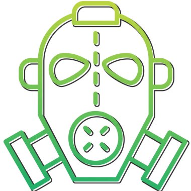 Gaz Maskesi ağ simgesi, vektör illüstrasyonu 