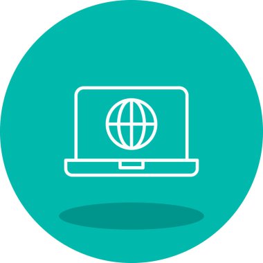 dizüstü bilgisayar simgesi, vektör illüstrasyonu basit tasarım