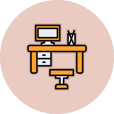 işyeri web simgesi vektör illüstrasyonu