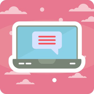 Çevrimiçi İletişim simgesi vektör illüstrasyonu