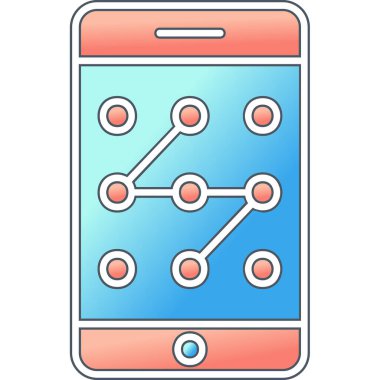 Mobil Desen Kilit simgesi, vektör illüstrasyonu